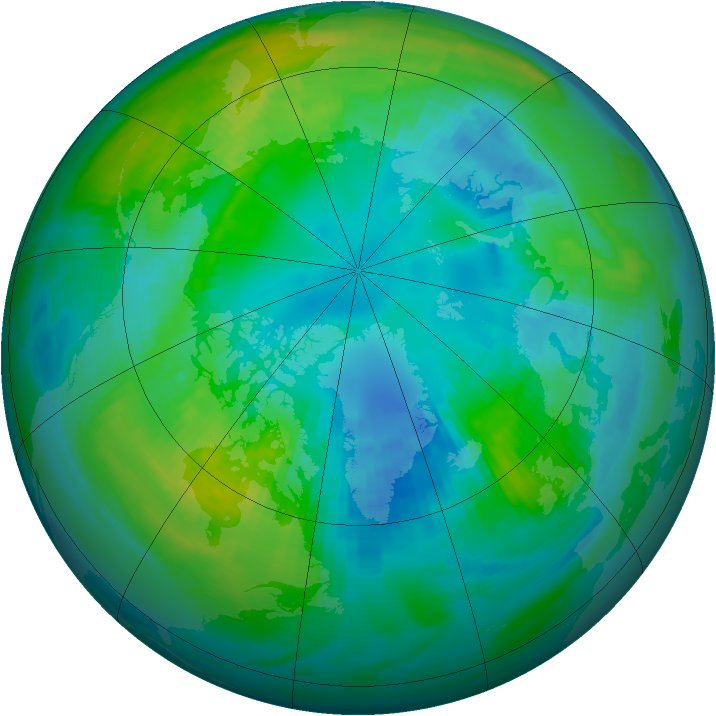 Arctic ozone map for 20 October 1981